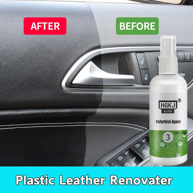 Plastic Leather Renovater Car Interior Conditioner Delay Oxidation Seat Leather Liquid Restore Detailing Cleaner Spray AUTO 3