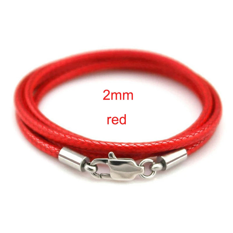 Braided Leather Cord for DIY Lanyard Pendant Necklace Making String Rope Thread Jewelry Making Stainless Steel Lobster Clasp