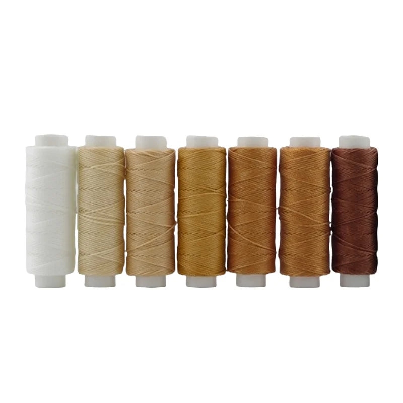 7PCS 0.55mm 30 Meters Leather Waxed Thread Cord For DIY Handicraft Tool Hand Stitching Thread Round Waxed Sewing Line