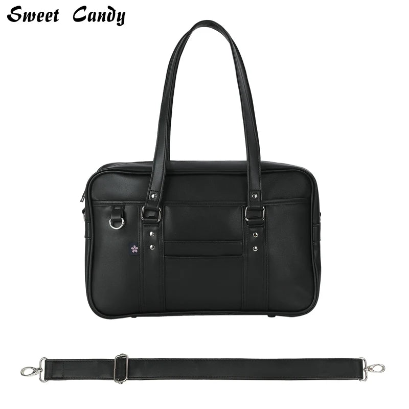 Briefcase High Students Bag Schoolbags Shoulder Bags 14-16 Inch Laptop Bag's Messenger Bags Office Handbag PU Leather Tote Bag
