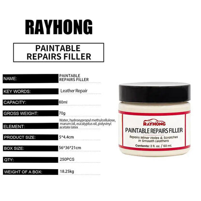 Leather Filling Paste 60ml Natural Leather Filler Repair Compound Leather Restoration Cream For Tears Crack Burns Holes Filler