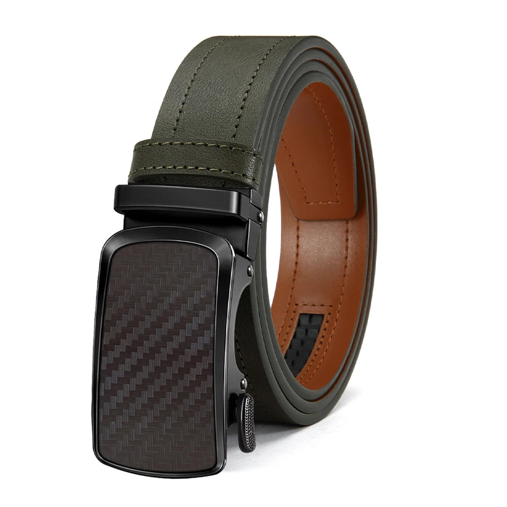 Leather belt men High Quality PU Leather Belts, Automatic Buckle Belt, Adjustable No Hole Belt Jeans Belt for Men
