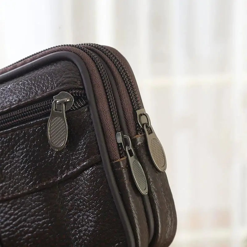 Leather Hand Bags For Men Large Capacity Money Purse Cell Mobile Phone Pocket Women Soft Double Zipper Male Clutch Bags