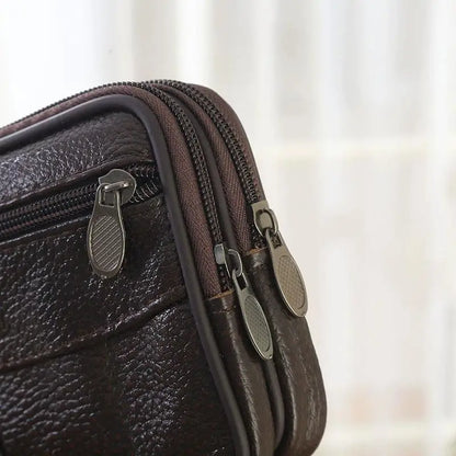 Leather Hand Bags For Men Large Capacity Money Purse Cell Mobile Phone Pocket Women Soft Double Zipper Male Clutch Bags