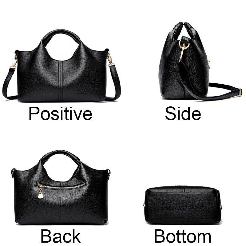 Authentic Leather Tote Bag Luxury Large Capacity Women's Single Shoulder Diagonal Crossbody Bags Fashion Simple Female Handbag