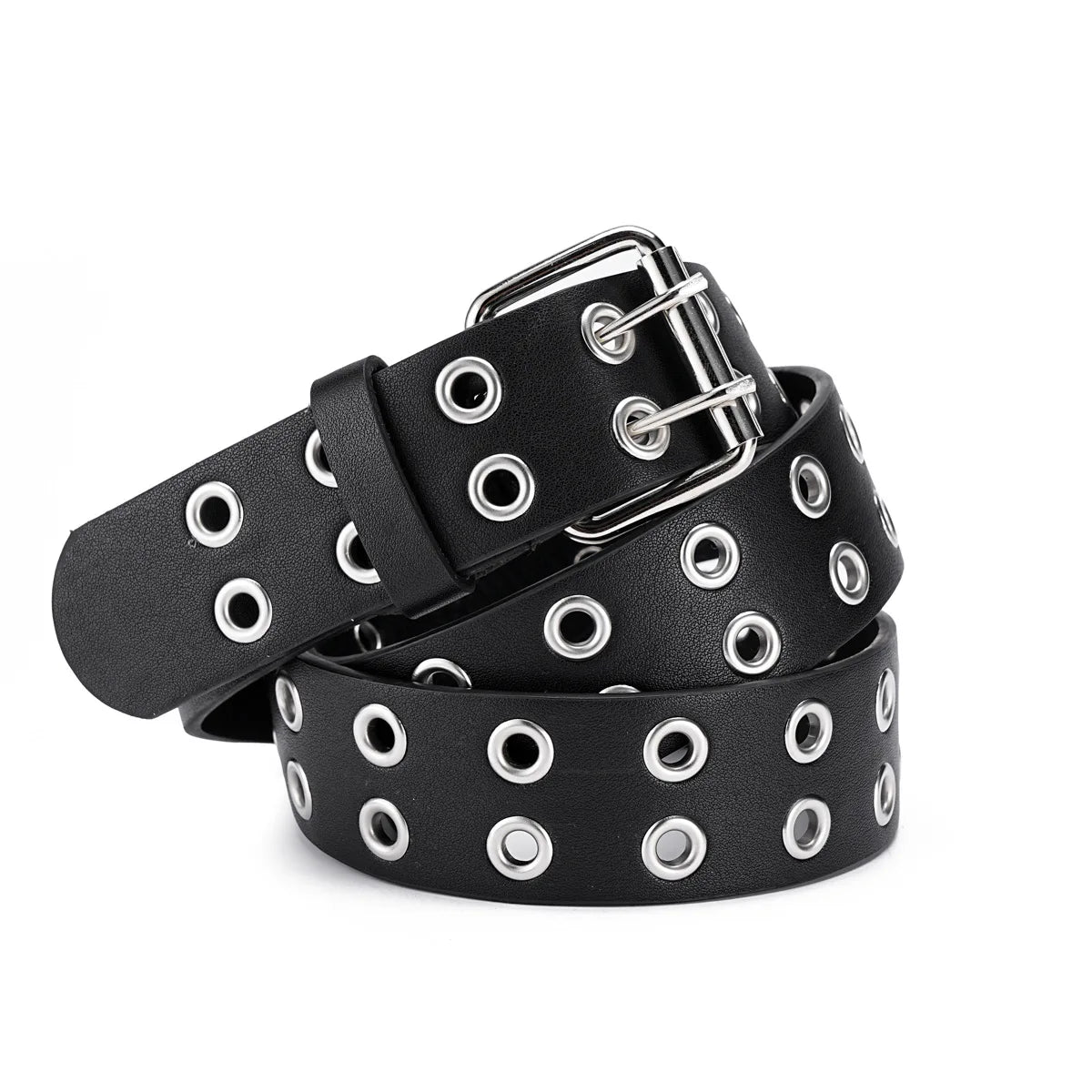 Men's and Women's Belt Elegant Genuine Leather Belt Punk Style Jeans Dress Waist Accessory