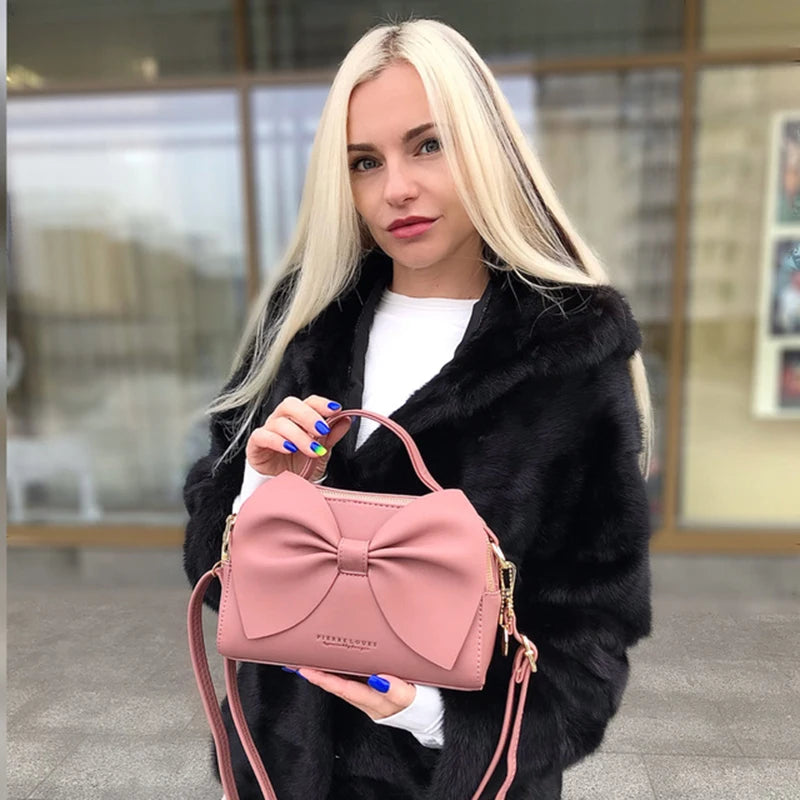 Elegant Women PU Leather Handbags Female Shoulder Crossbody Bags for Women Handbags High Quality Ladies Messenger Hand Bags Bow