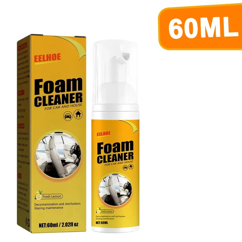 30/60/100ml Car Leather Cleaner Multifunctional Foam Cleaner Car Interior Strong Decontamination Ceiling Seat Cleaning Tool