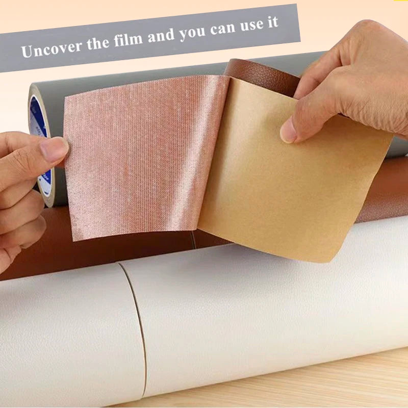 300/500cm Durable Self-Adhesive Faux Leather Repair Patch Artificial Leather Repair Tape for Furniture Sofa Car Seat Restoration