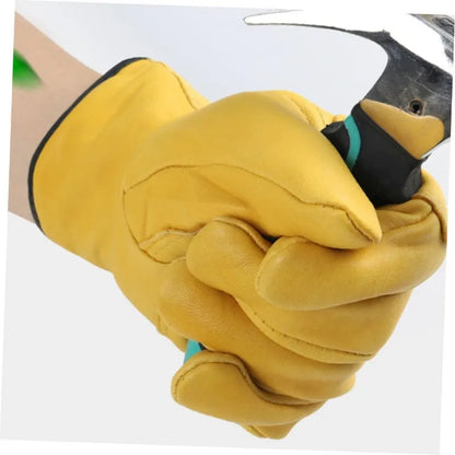 Leather High Temperature Heat Insulation Gloves Leather WorkSafety Protection Welding Garden Gloves  Leather Construction Gloves
