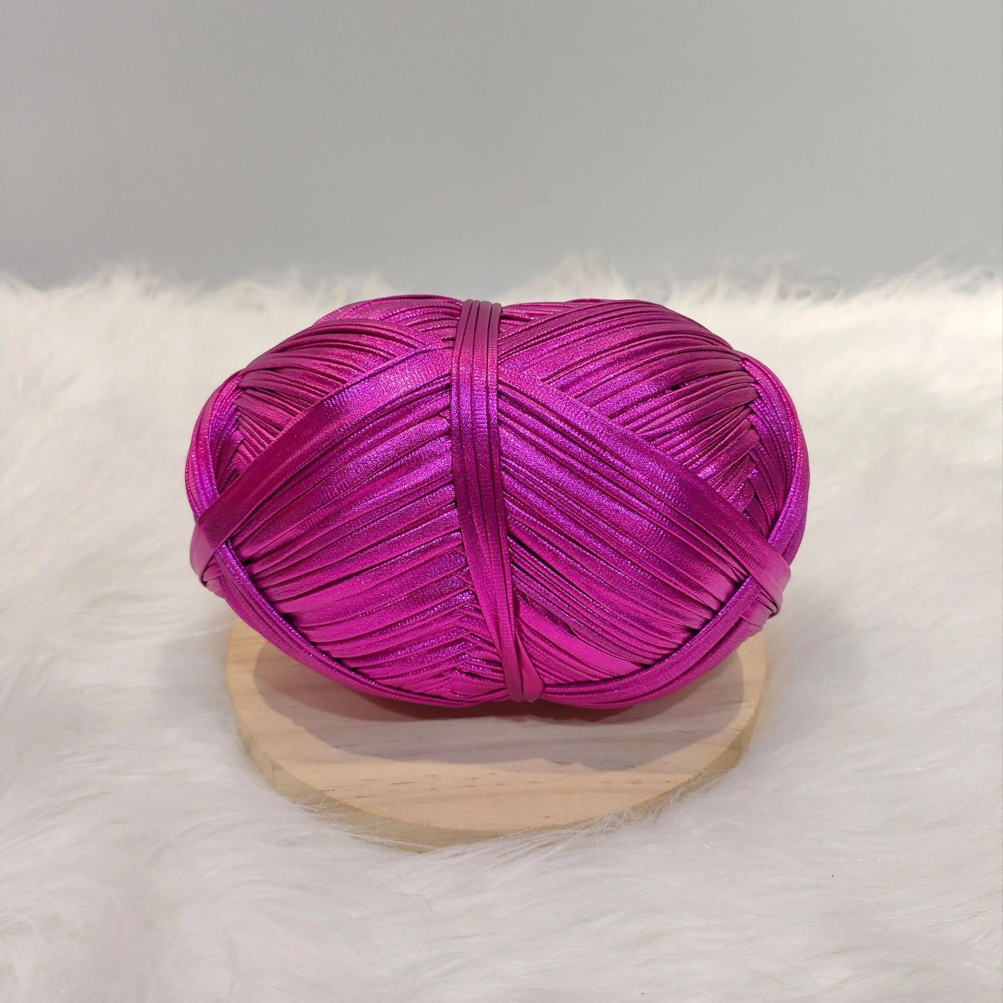 200g  Advanced customized metal texture strip thread handmade DIY woven bag material luminous bright leather material