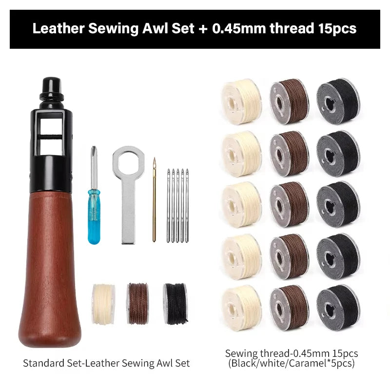WUTA Leather Sewing Machine Awl Thread Kit Speedy Stitching DIY Leather Craft Tools Hand Stitcher Shoemaker Canvas Repair Tool