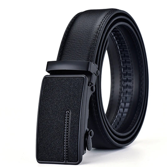 2026 New  cow genuine leather men's belt cowhide strap for male automatic buckle belts for men black buckle belts
