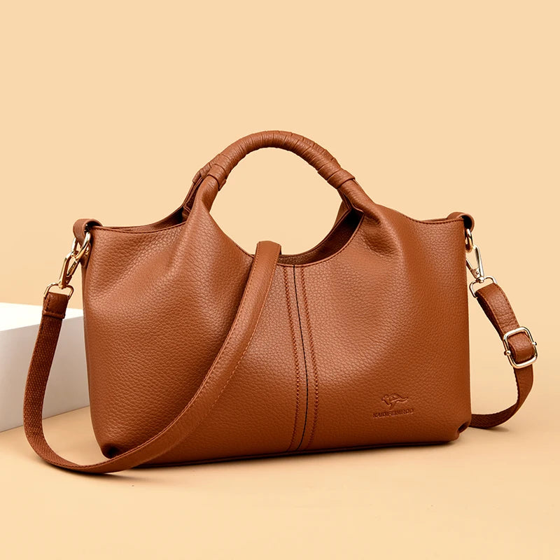 Authentic Leather Tote Bag Luxury Large Capacity Women's Single Shoulder Diagonal Crossbody Bags Fashion Simple Female Handbag