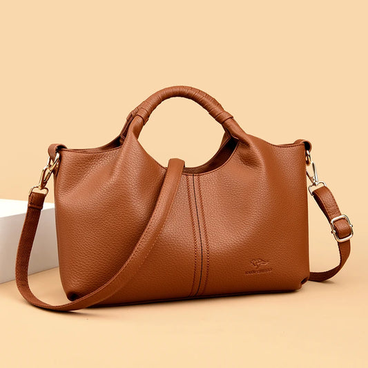 Authentic Leather Tote Bag Luxury Large Capacity Women's Single Shoulder Diagonal Crossbody Bags Fashion Simple Female Handbag