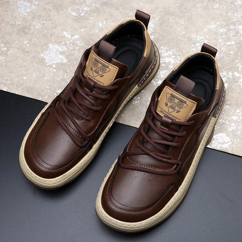 business man shoes leather black white platform men's sneakers and casual shoes high quality designer luxury shoes heren schoene