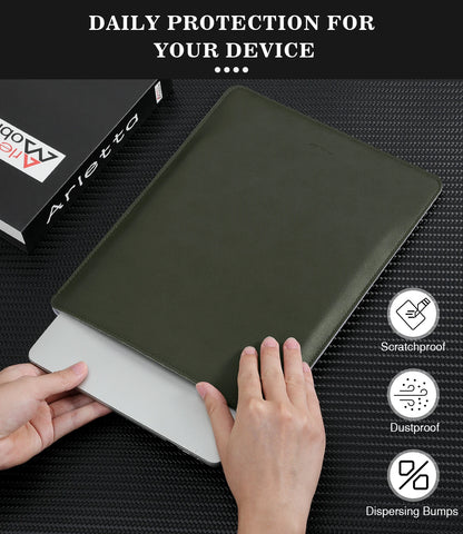 Moko Laptop Sleeve Compatible for New MacBook Pro 14 Inch M3/M2/M1 Slim Stylish Laptop Bag Made of PU Leather