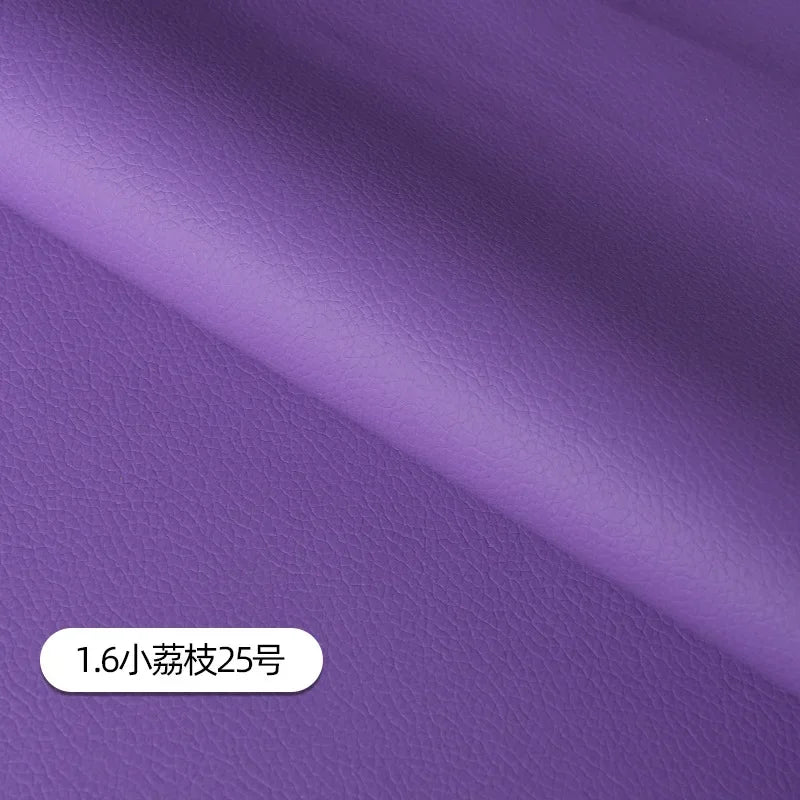 Litchi Pattern Leather Fabric Upholstery Per Meter for Car Interior Bag Chairs Diy Sewing Waterproof Wearable Soft Cloth Plain