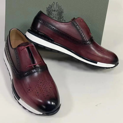 2025 Spring Autumn European And American Round Toe Men Footwear Fashion Leisure Men's Genuine Leather Sports Shoes Male A131