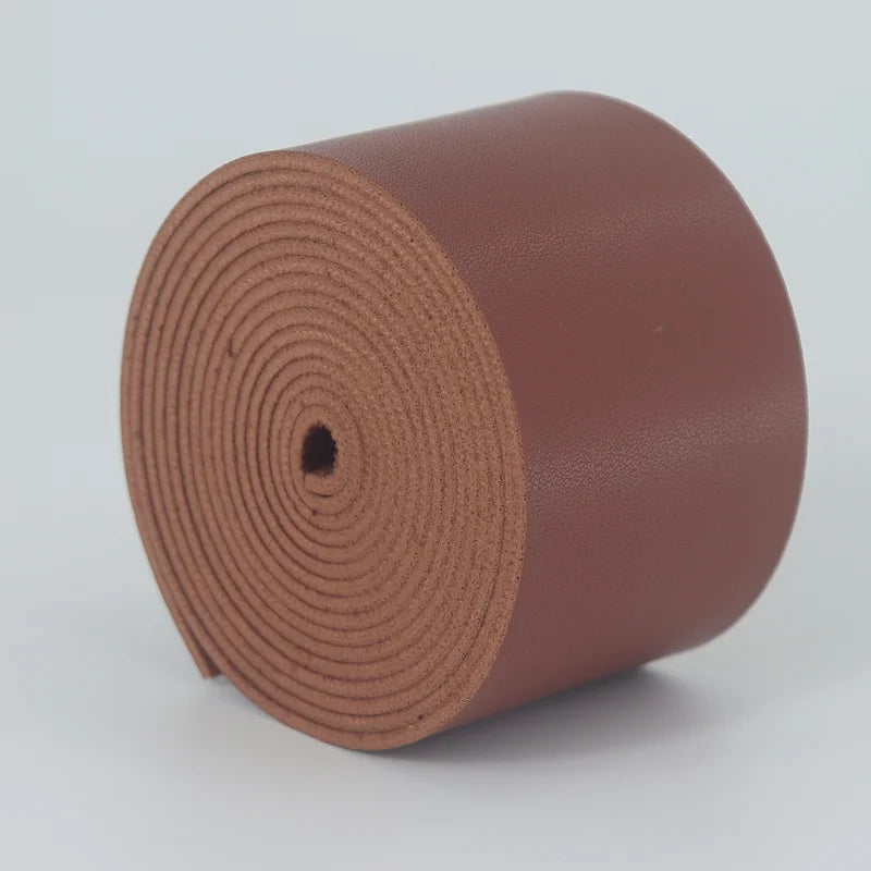 1 Roll of 5cm Wide Napa Texture Faux Leather PU Strip Single Sided 2mm Thickness for DIY Clothing Accessories Sewing Supplies