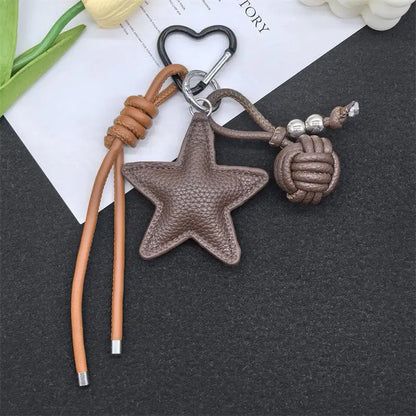Leather Star Maillard Bag Pendant Bag Hanger Car Keychain Jewelry Gift Decoration Accessories
