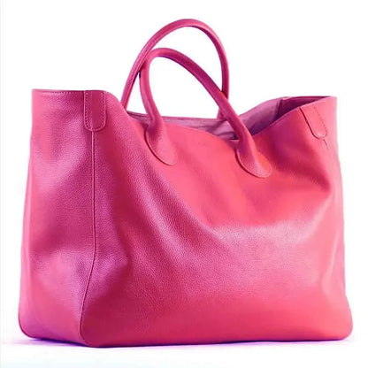 Oversize Tote Bag for Women Genuine Leather Handbags and Purses Cowhide Brown Large Shopper Bag Female Travel Handbag 2021 New