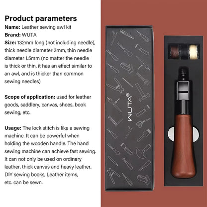 WUTA Leather Sewing Machine Awl Thread Kit Speedy Stitching DIY Leather Craft Tools Hand Stitcher Shoemaker Canvas Repair Tool