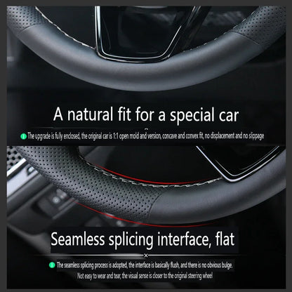 Leather for Land Rover Range Rover Velar Range Rover Evoque Discovery Sport Defender Hand Sewning Car Steering Wheel Cover