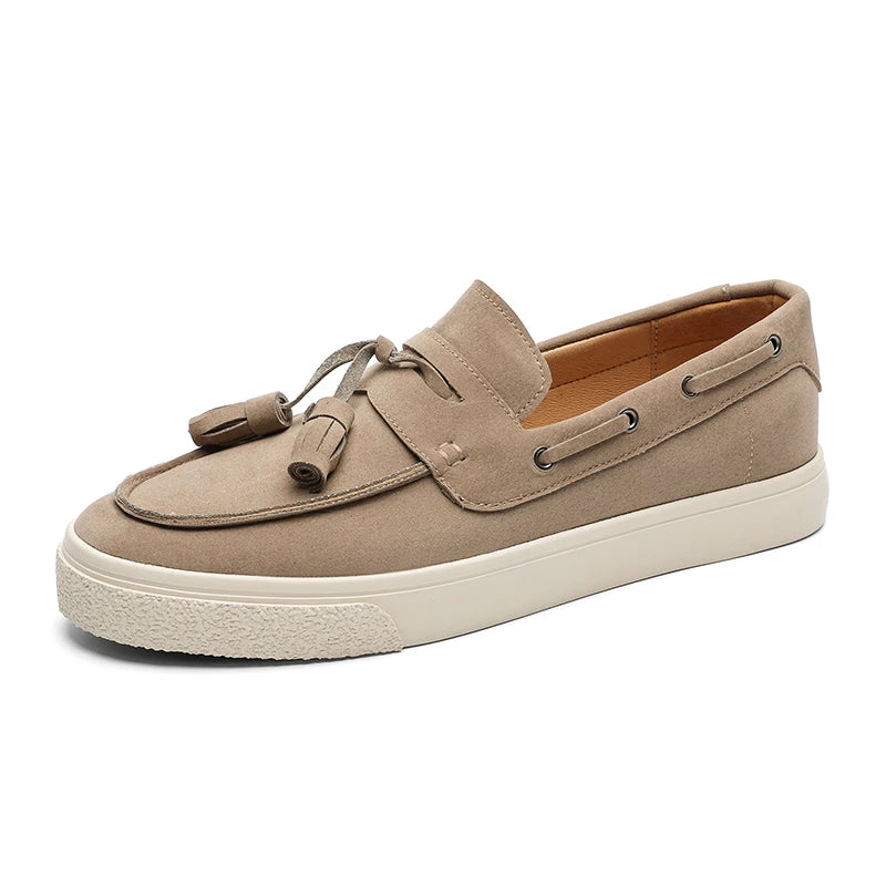 Suede Leather Handmade Loafers Leisure Walk Male Casual Shoes New Design Casual Slip on Flats Versatile Driving Shoes Moccasins