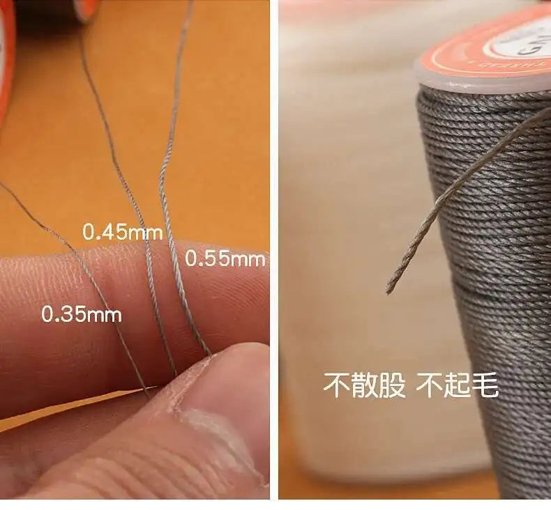 Hand High Quality Durable 0.35/0.45/0.55mm Leather Waxed Flat Wax Thread Cord For DIY Handicraft Tool Stitching Thread