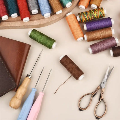 0.65mm Leather Waxed Thread Cord Polyester Coated Sewing Thread DIY Handmade Leather Stitching Rope Bracelets Jewelry 25M