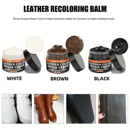 Leather Coloring Paste -Three Colors(White,Brown,Black),Suitable for Shoes,Bags,Sofas-Repair,Restore Faded and Scratched Leather