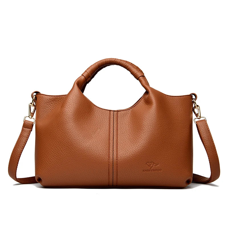 Authentic Leather Tote Bag Luxury Large Capacity Women's Single Shoulder Diagonal Crossbody Bags Fashion Simple Female Handbag