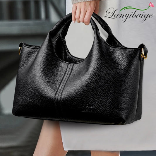 Authentic Leather Tote Bag Luxury Large Capacity Women's Single Shoulder Diagonal Crossbody Bags Fashion Simple Female Handbag