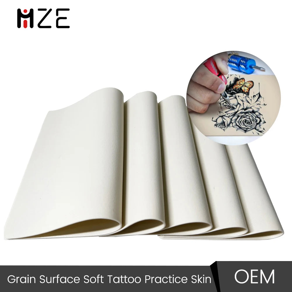 Realistic Piel Sintetica Para Tatuaje Leather Grain Surface Soft Silicone Tattoo Practice Skin Double Sided Hair Stroke Pattern
