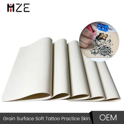 Realistic Piel Sintetica Para Tatuaje Leather Grain Surface Soft Silicone Tattoo Practice Skin Double Sided Hair Stroke Pattern