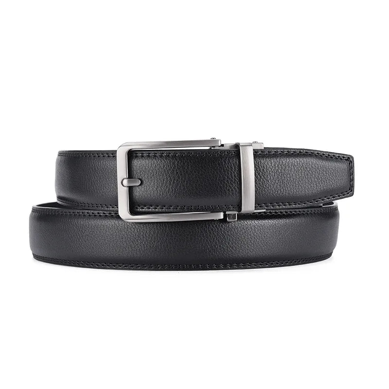New Width 3.5cm Business Men's Belt Formal Real Leather Male Belt High Quality Metal Automatic Buckle Belt for Men Jeans Belt