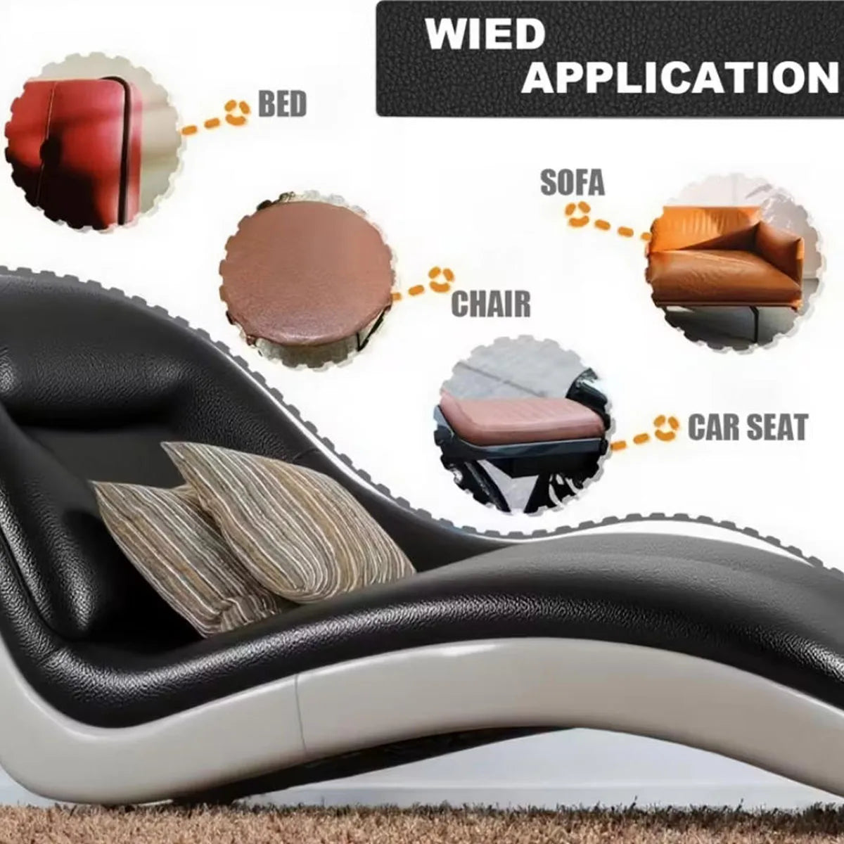 Leather Sticker Self-Adhesive Artificial Leather Patch Can Be Cut Wear-Resistant Waterproof Sofa Car Seat Leather Repair Sticker