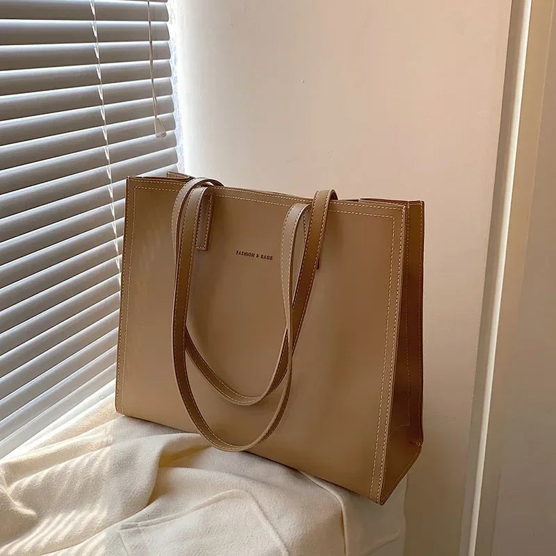 Women's Tote Bag Women Handbags Large Capacity Female Luxury High Quality PU Leather Simple Designer Shoulder Bag Сумка Женская