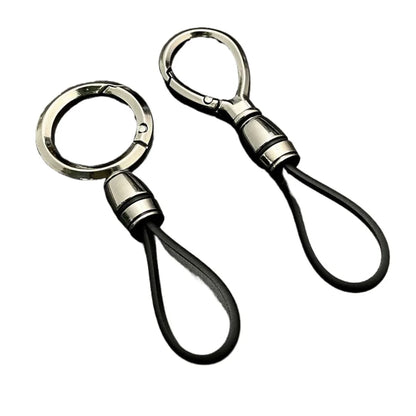 Leather Ropes Car Pendant Keyring Simple Hanging Car Men Women  Personalized Keychain Buckle Stainless Charm Accessories