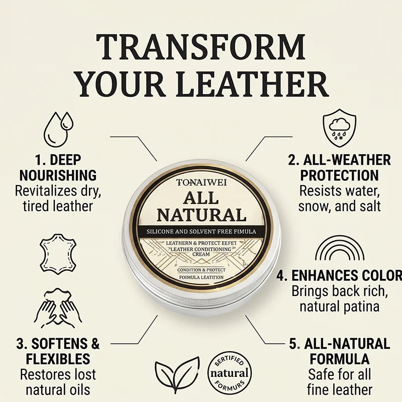 100g Leather Nourishing Mink Oil Cream Waterproof Protector Polish Softener for Smooth Luxury Leather Boots Jackets Handbags
