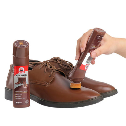 Neutral Brown Black Leather Care Cleaning Liquid Shoe Polish