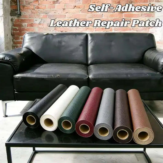 50x138cm Self-Adhesive PU Synthetic Leather Repair Patch Set for Car Seats Office Chairs Furniture Easy-to-Use Maintenance Kit