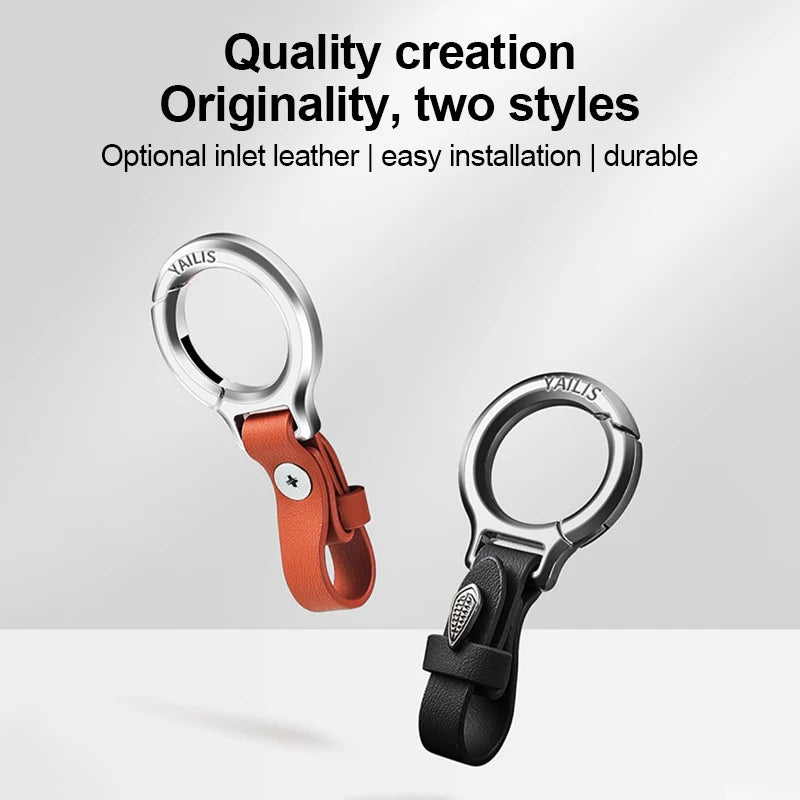 Car keychain men's high-grade multifunctional pendant anti-loss leather jacket hook senior leather car key accessories