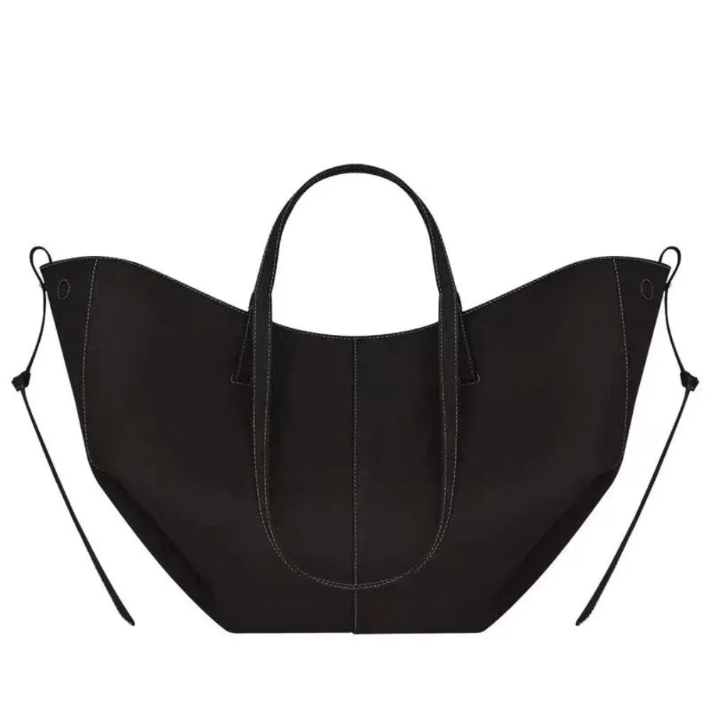 2026 large-capacity handheld single-shoulder tote bag, genuine leather women's bag, underarm bag, cowhide