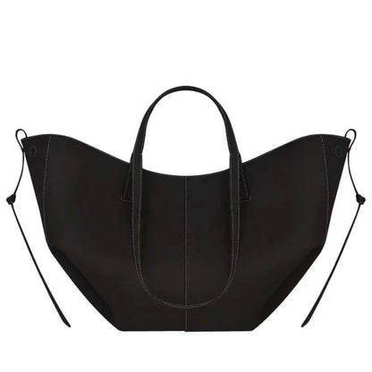 2026 large-capacity handheld single-shoulder tote bag, genuine leather women's bag, underarm bag, cowhide