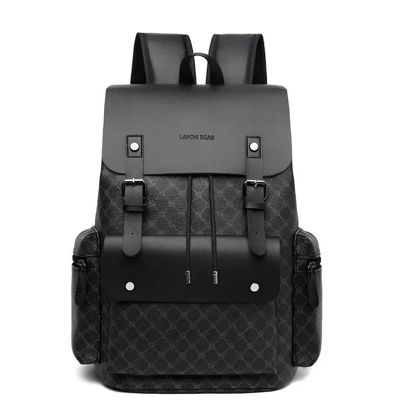 Fashion Men's Backpacks Soft PU Leather Travel Bags High Capacity Laptop Backpack for Student School Bag Male Gift