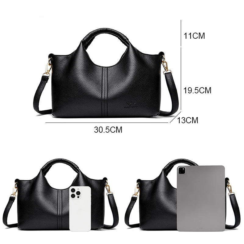 Authentic Leather Tote Bag Luxury Large Capacity Women's Single Shoulder Diagonal Crossbody Bags Fashion Simple Female Handbag