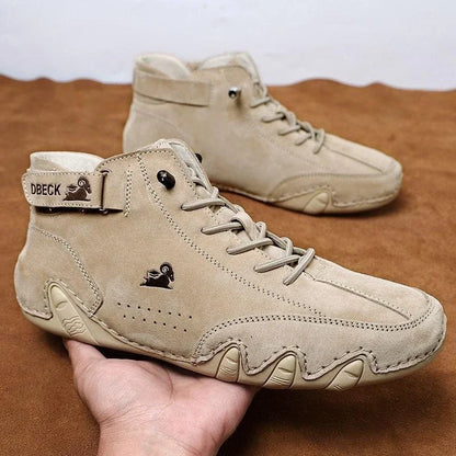Leather Shoes for Men 2023 New In Casual Luxury Man Boots Outdoor High Top Sneakers Fashion Roman Footwear Motorcycle Boots