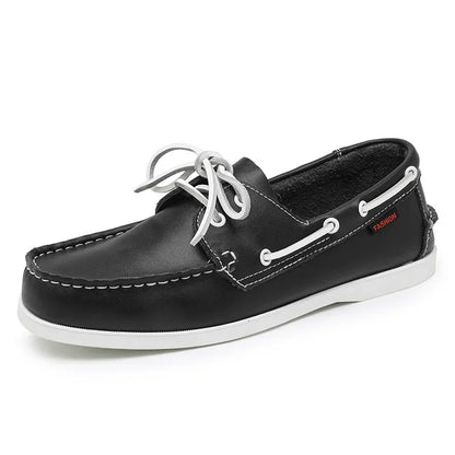 New Genuine Leather Loafers Men Moccasin Sneakers Driving Shoes Causal Men Shoes Women Footwear Docksides Classic Boat Shoes